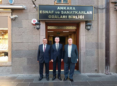 Kaymakamımız Sn Ali Sırmalı,  Ankara Esnaf ve Sanatkarlar Odaları Birliği Başkan Vekili Sn Mehmet Ali Okumuş’u Ziyaret Etti.